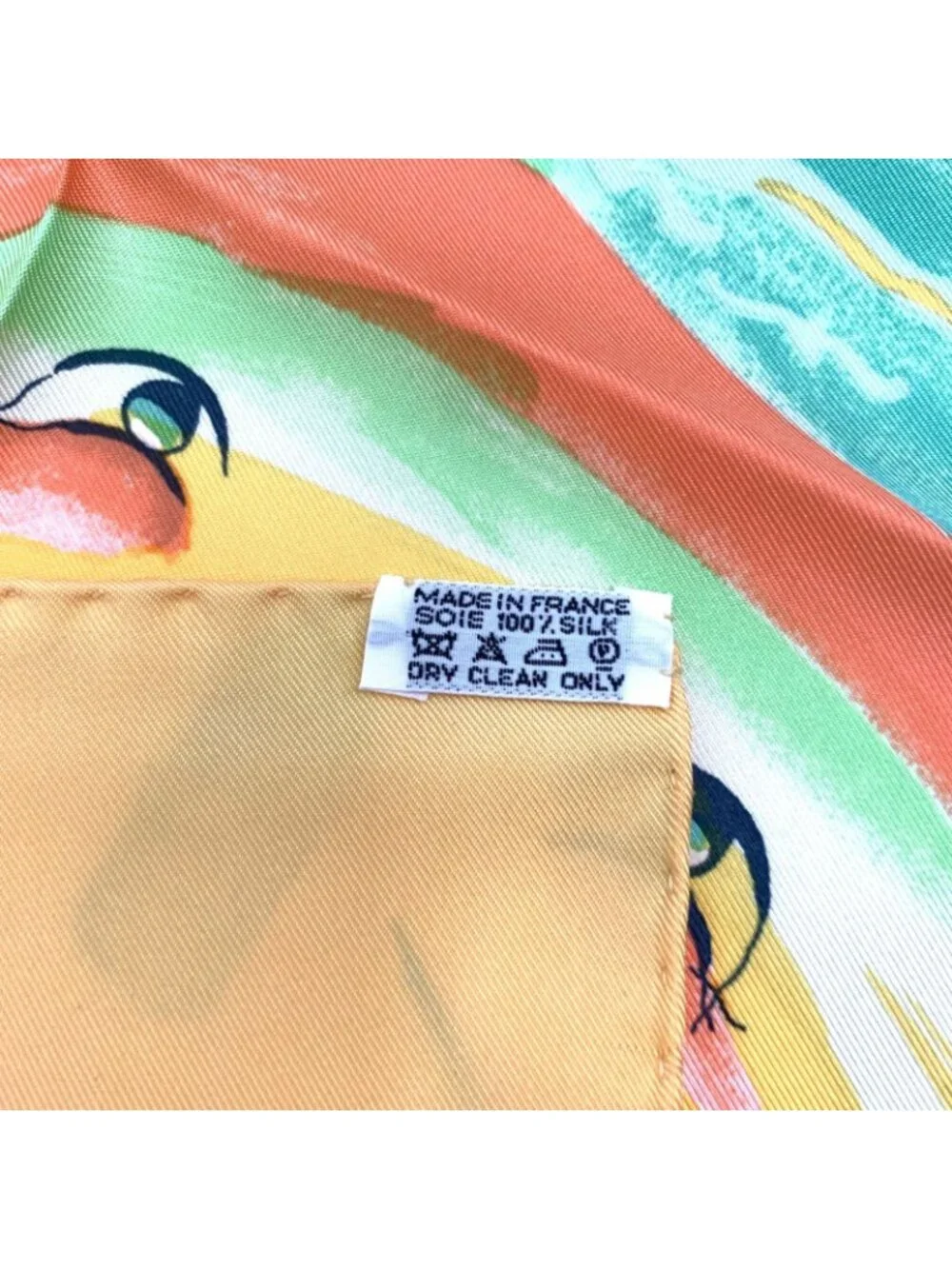 Hermes Carre 90 Smiles in Third Millenary Yellow Multicolor Scarf Silk - Picture 7 of 7